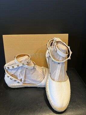 Maypol Studded leather Ankle-Strap Espadrilles